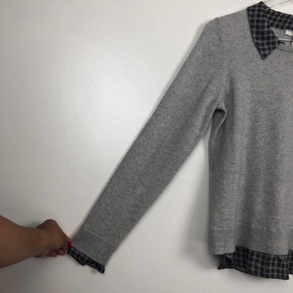 Joie Zhen Faux Shirt Wool/Cashmere PulloverSweater - Picture 6 of 8